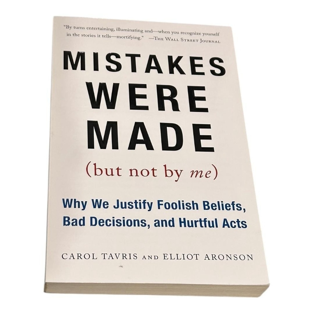 Mistakes Were Made But Not By Me Tavris Aronson Psychology Nonfiction Paperback